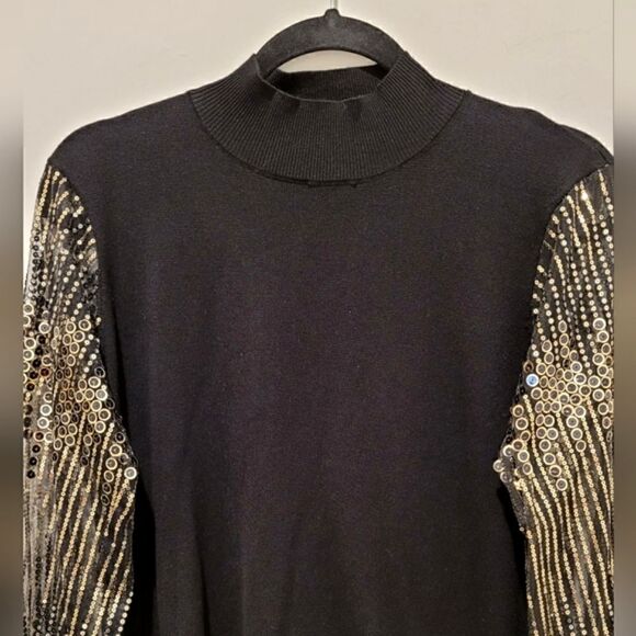 Carmen Marc Valvo top with sequin sleeves Size M - Picture 6 of 16